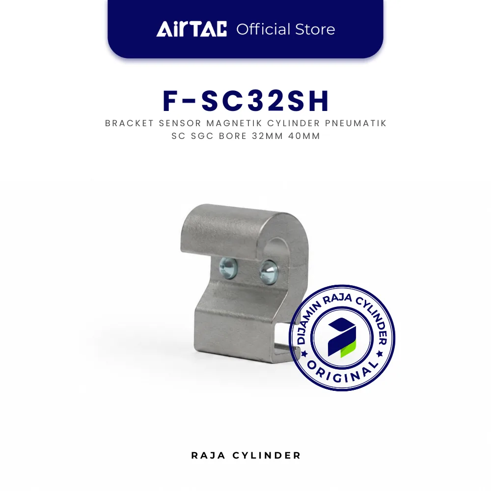 AIRTAC F-SC32SH Sensor Mounting Bracket bore Ø32mm, Ø40mm Dudukan Magnetic Switch Original