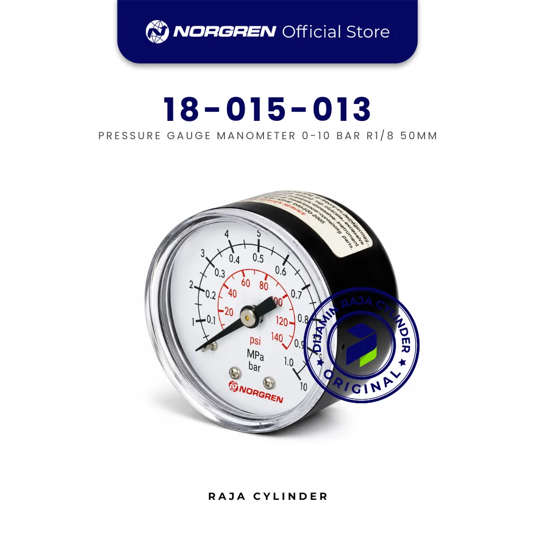 NORGREN 18-015-013 Pressure Gauge 0-10 Bar Ø50mm BSP 1/8" Manometer Pneumatic Original IMI Norgren