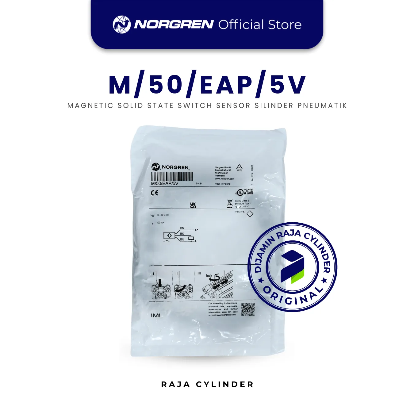 NORGREN M/50/EAP/5V magnetically operated solid state switch, 5m cable Solid State Switch Sensor Original