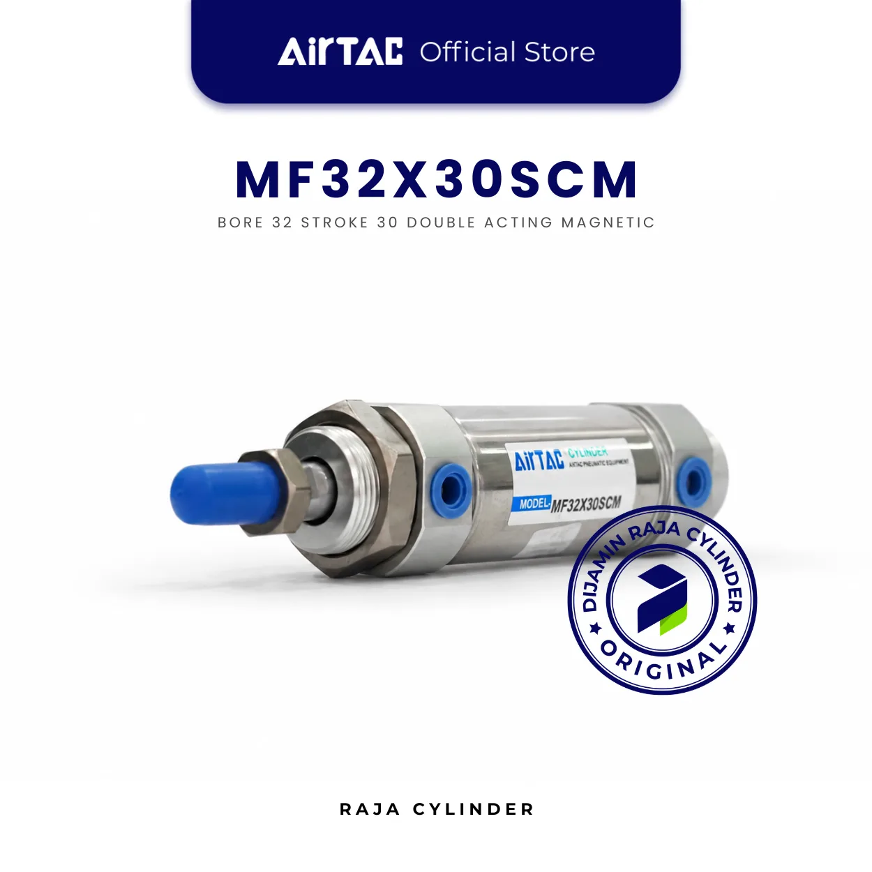 AIRTAC Original Compact Cylinder Line MF32X30SCM Double Acting Stainless Steel Mini Cylinder Bore 32mm Stroke 30mm with magnet