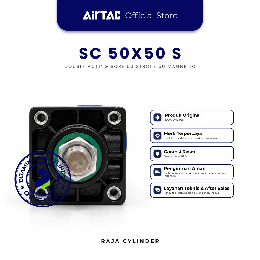 AIRTAC Pneumatic Cylinder SC50X50S Double Acting Bore 50mm Strore 50mm with magnet