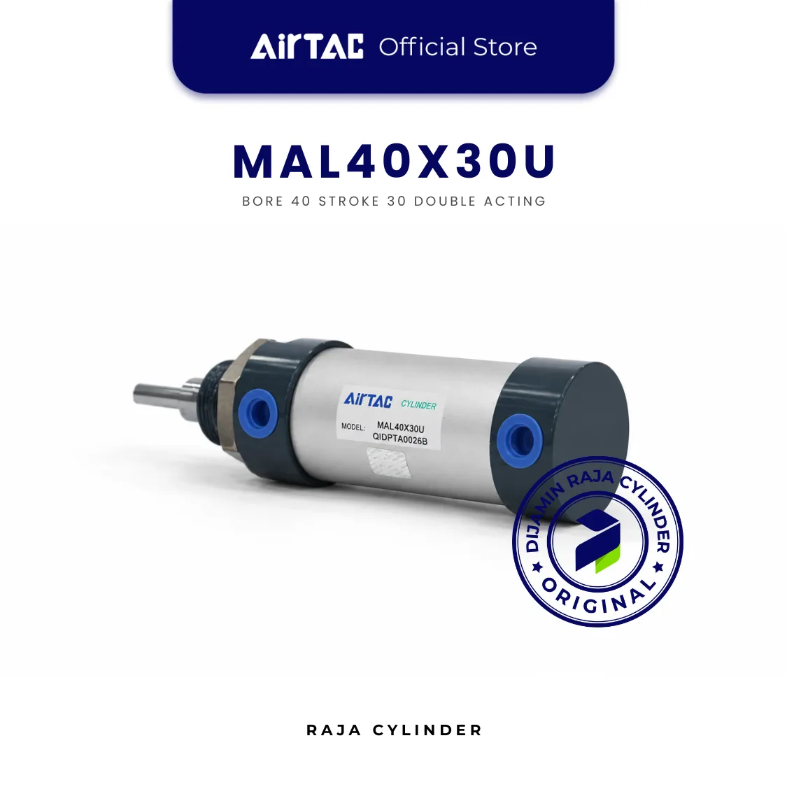 AIRTAC MAL40X30U Mini Pneumatic Cylinder Bore 40 Stroke 30 Double Acting Original