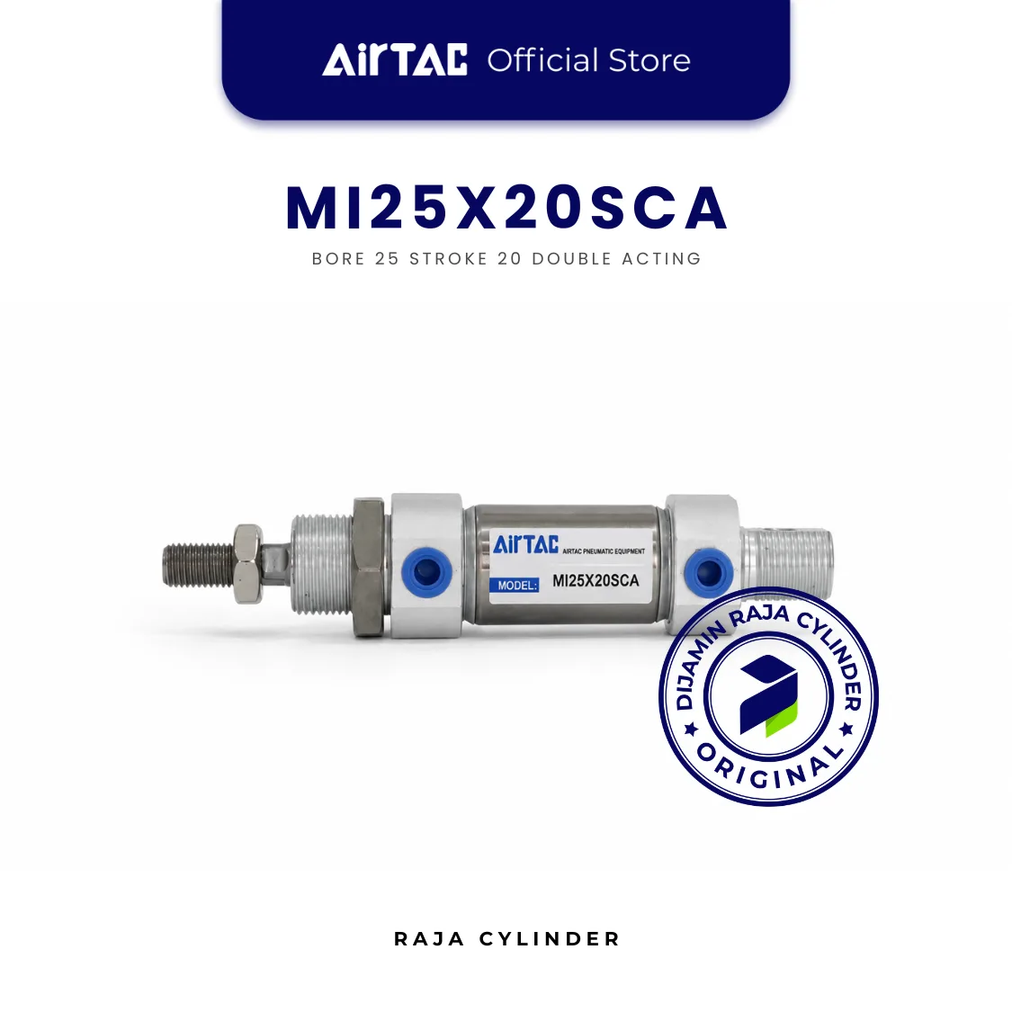 AIRTAC MI25X20SCA Mini Pneumatic Cylinder Bore 25 Stroke 20 Double Acting ISO6432 Original