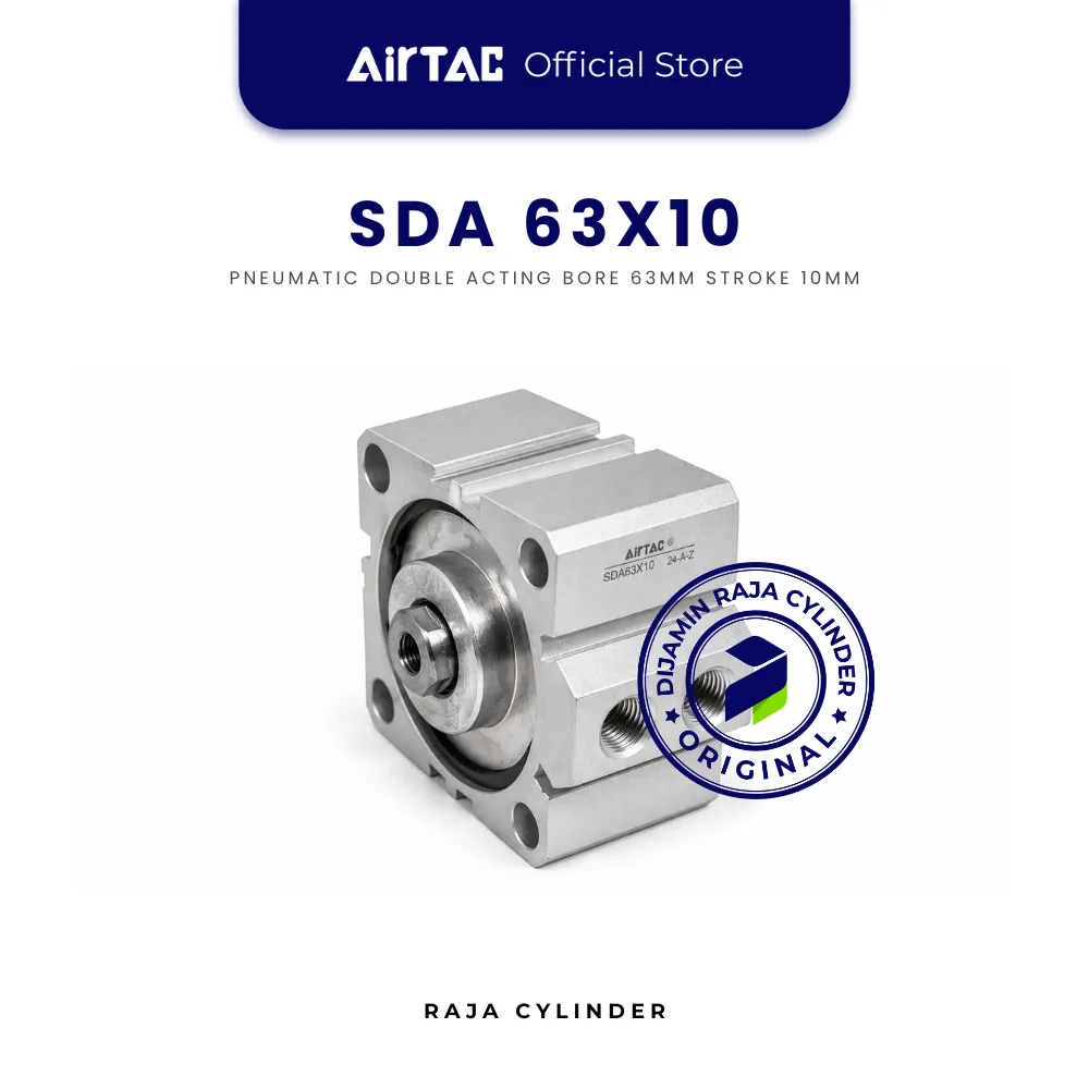 AIRTAC SDA 63x10 Compact Cylinder Pneumatic Bore 63 Stroke 10 mm Original