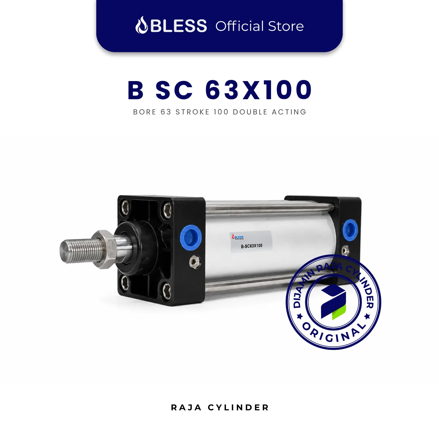 BLESS B-SC63X100 Original Pneumatic Cylinder Double Acting Bore 63mm Stroke 100mm with magnet