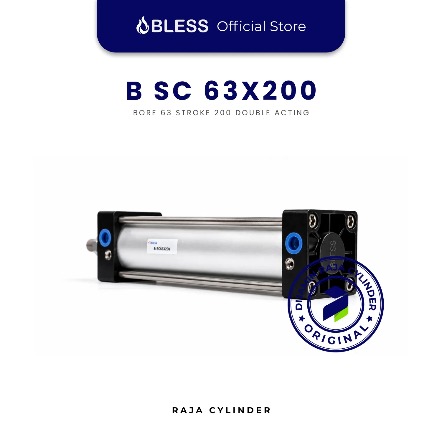 BLESS B-SC63X200 Original Pneumatic Cylinder Double Acting Bore 63mm Stroke 200mm with magnet
