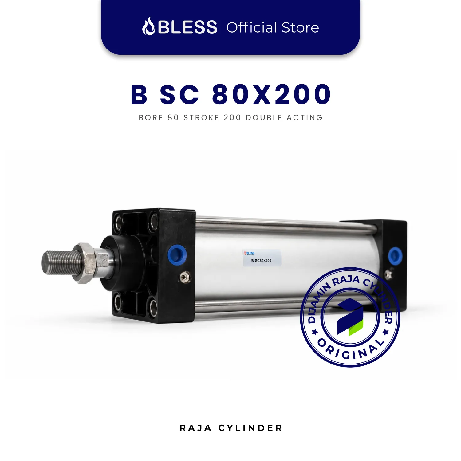 BLESS B-SC80X200 Original Pneumatic Cylinder Double Acting Bore 80mm Stroke 200mm with magnet