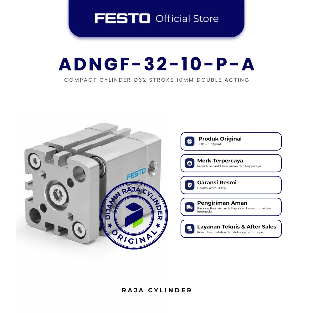 FESTO ADNGF-32-10-P-A Compact Guided Cylinder Ø32mm stroke 10mm Double Acting Original