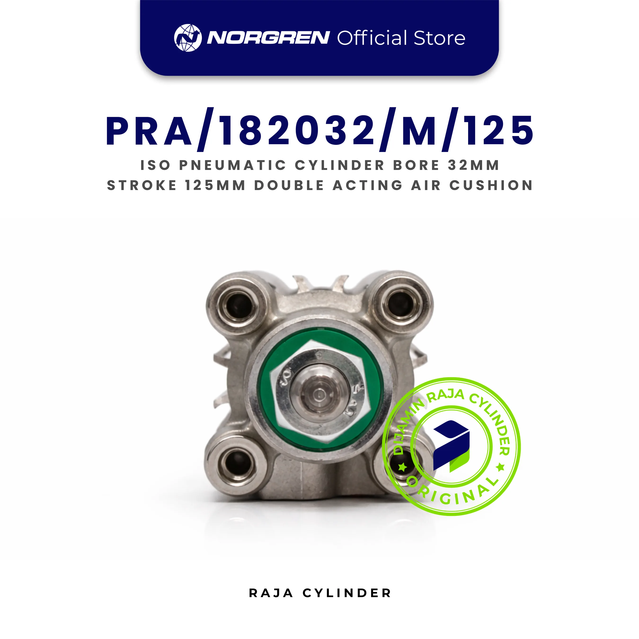 NORGREN ISO Pneumatic Cylinder PRA/182032/M/125 Double Acting Bore 32mm Strore 125mm with magnet