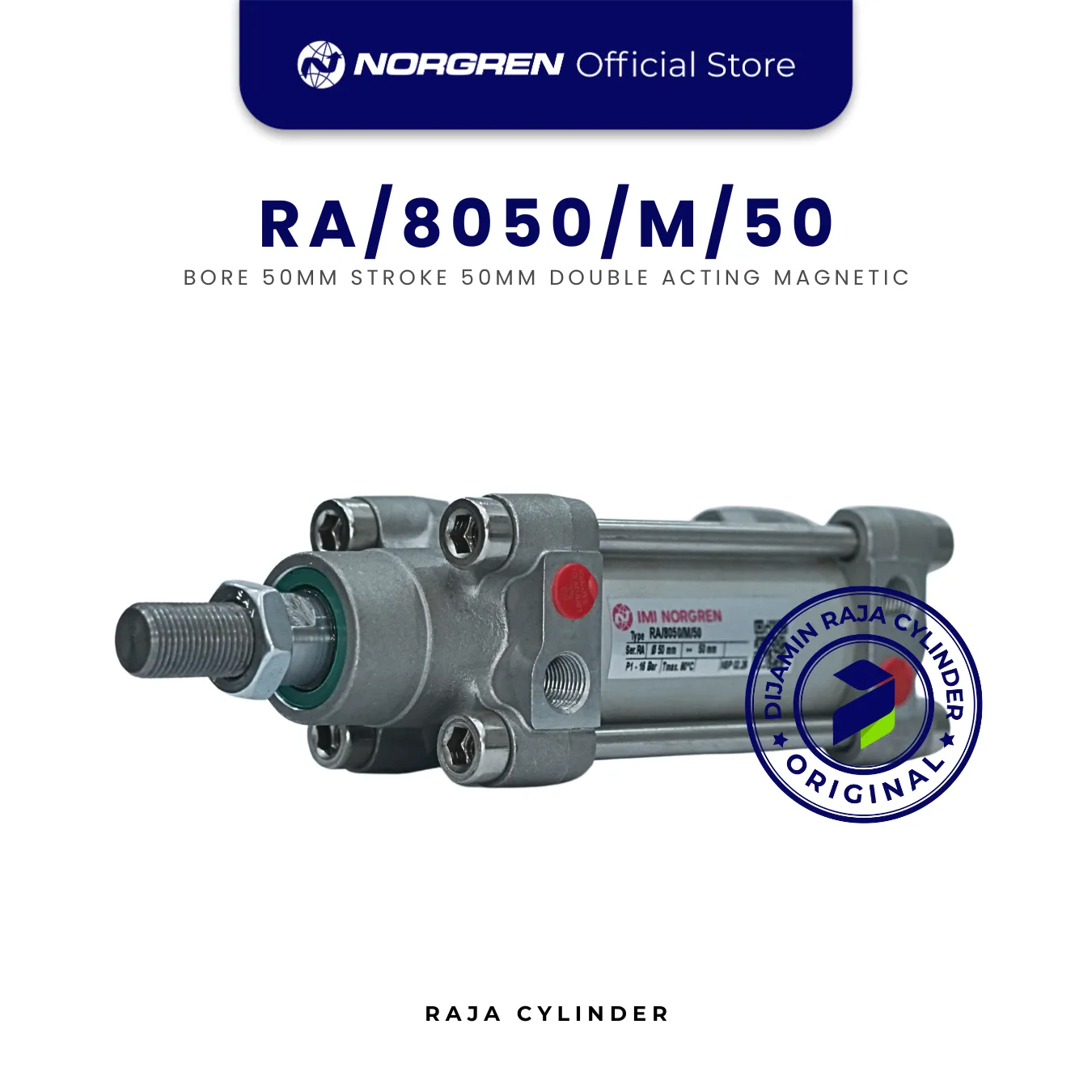 NORGREN ISOLine Pneumatic Cylinder RA/8050/M/50 tie-rod Adaptive cushioning system (ACS) Bore 50mm Stroke 50mm with magnet Double Acting Cylinder Original