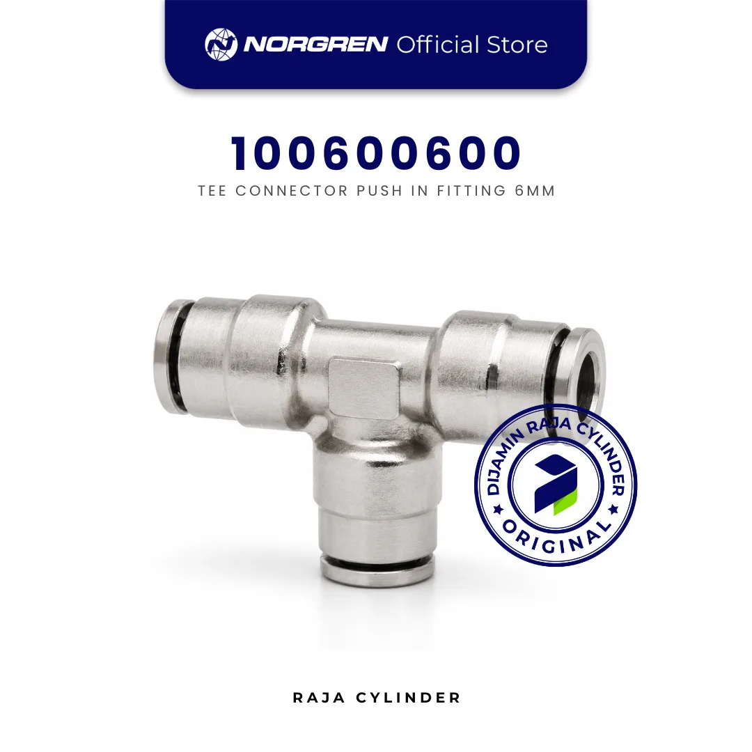 NORGREN 100600600 Pneufit Tee Connector Metal Push In 6mm Pneumatic Fitting Original