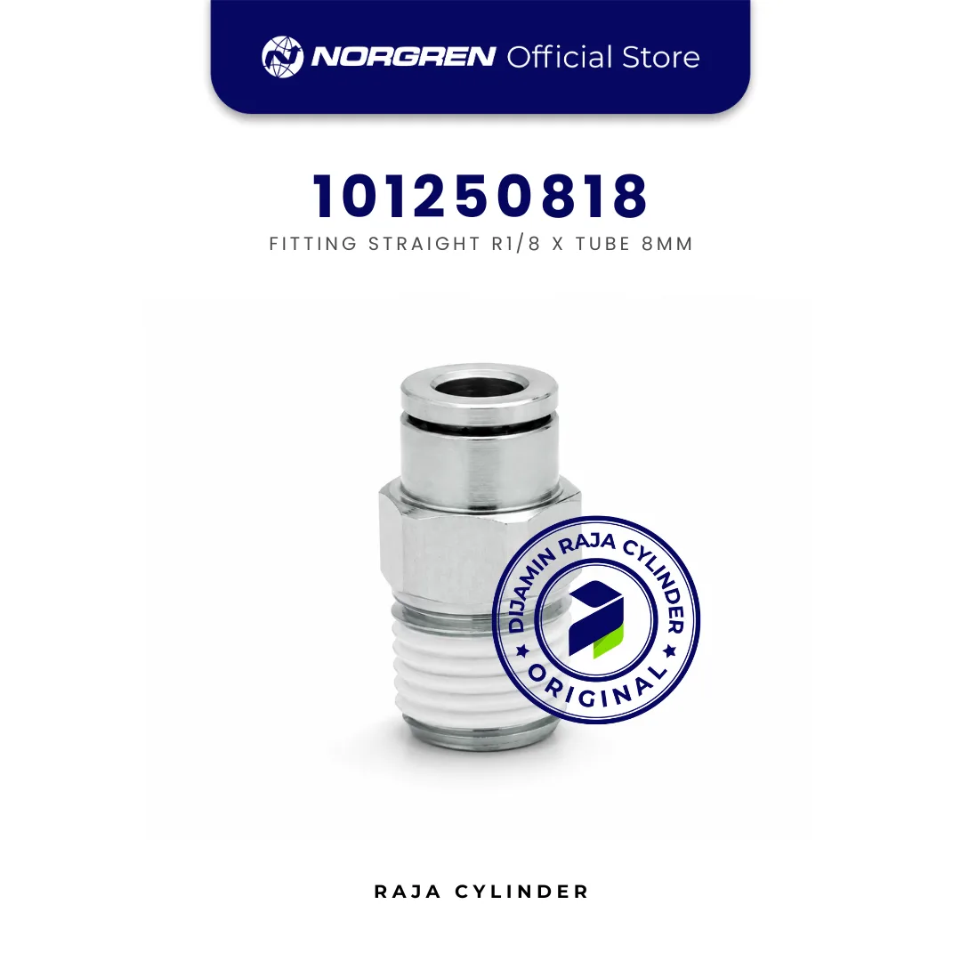 NORGREN 101250818 Pneufit 10 Straight Male Connector R1/8 x 8mm Push In Original