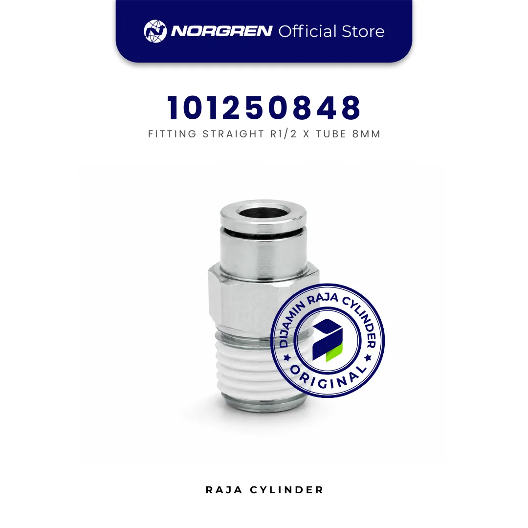 NORGREN 101250848 Pneufit 10 Straight Male Connector R1/2 x 8mm Push In Original
