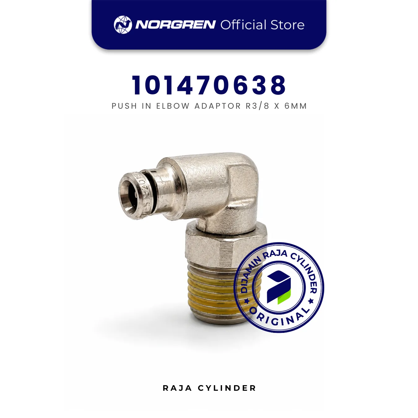 NORGREN 101470638 Pneufit 10 Swivel Elbow Adaptor R3/8 x 6mm Push In Original