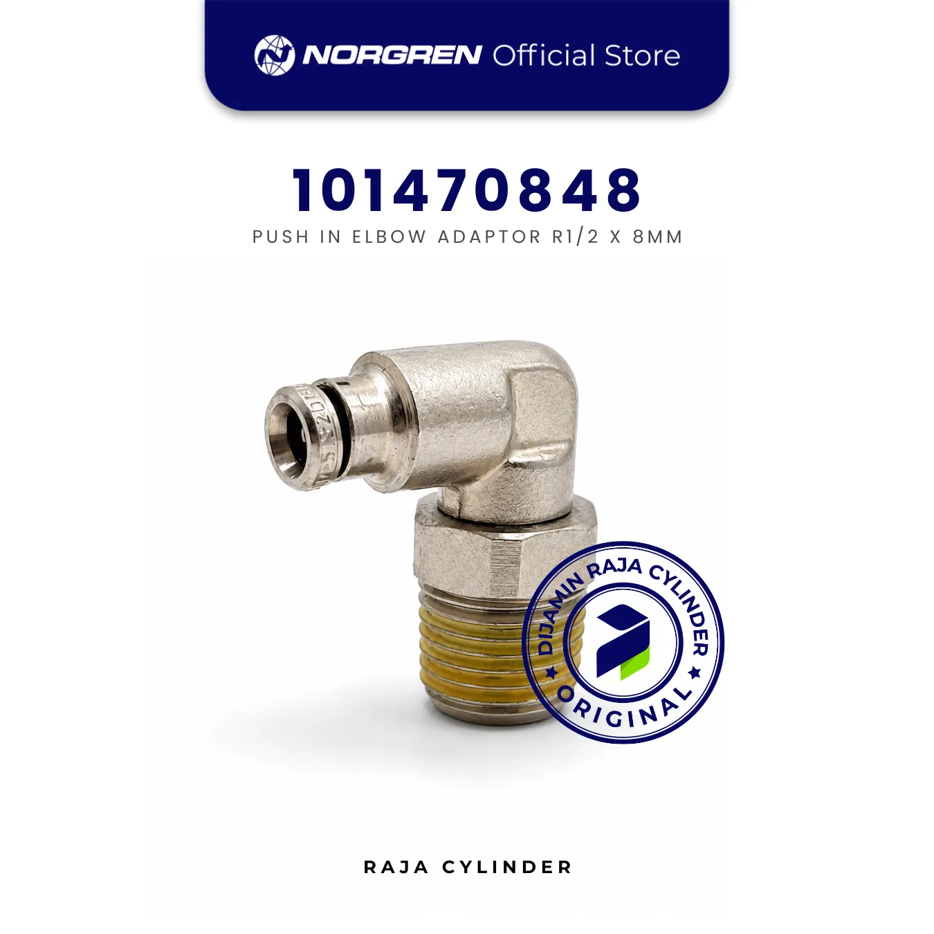 NORGREN 101470848 Pneufit 10 Swivel Elbow Adaptor R1/2 x 8mm Push In Original