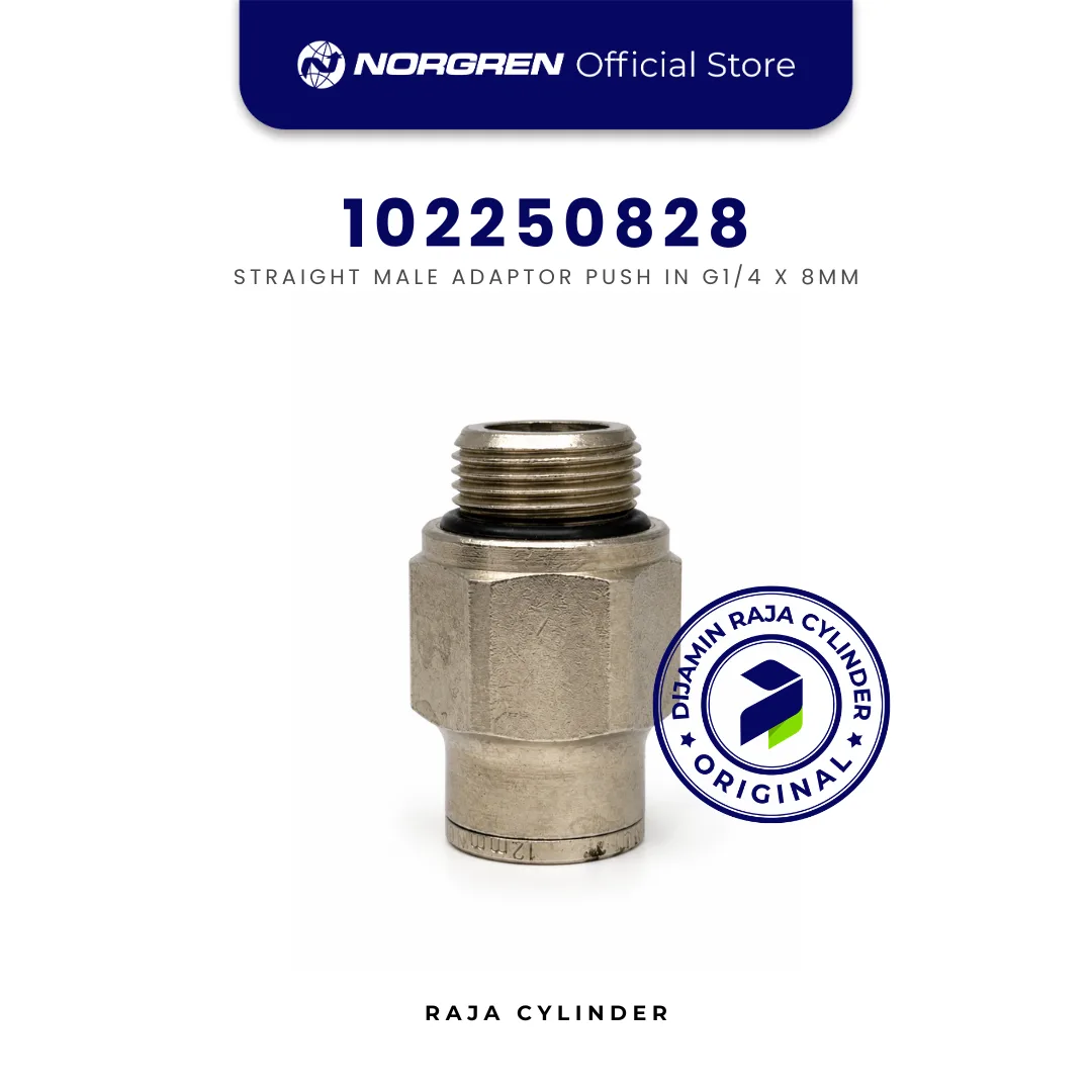 NORGREN 102250828 Pneufit Push In Straight Male Adapter G1/4 Tube 8mm Original