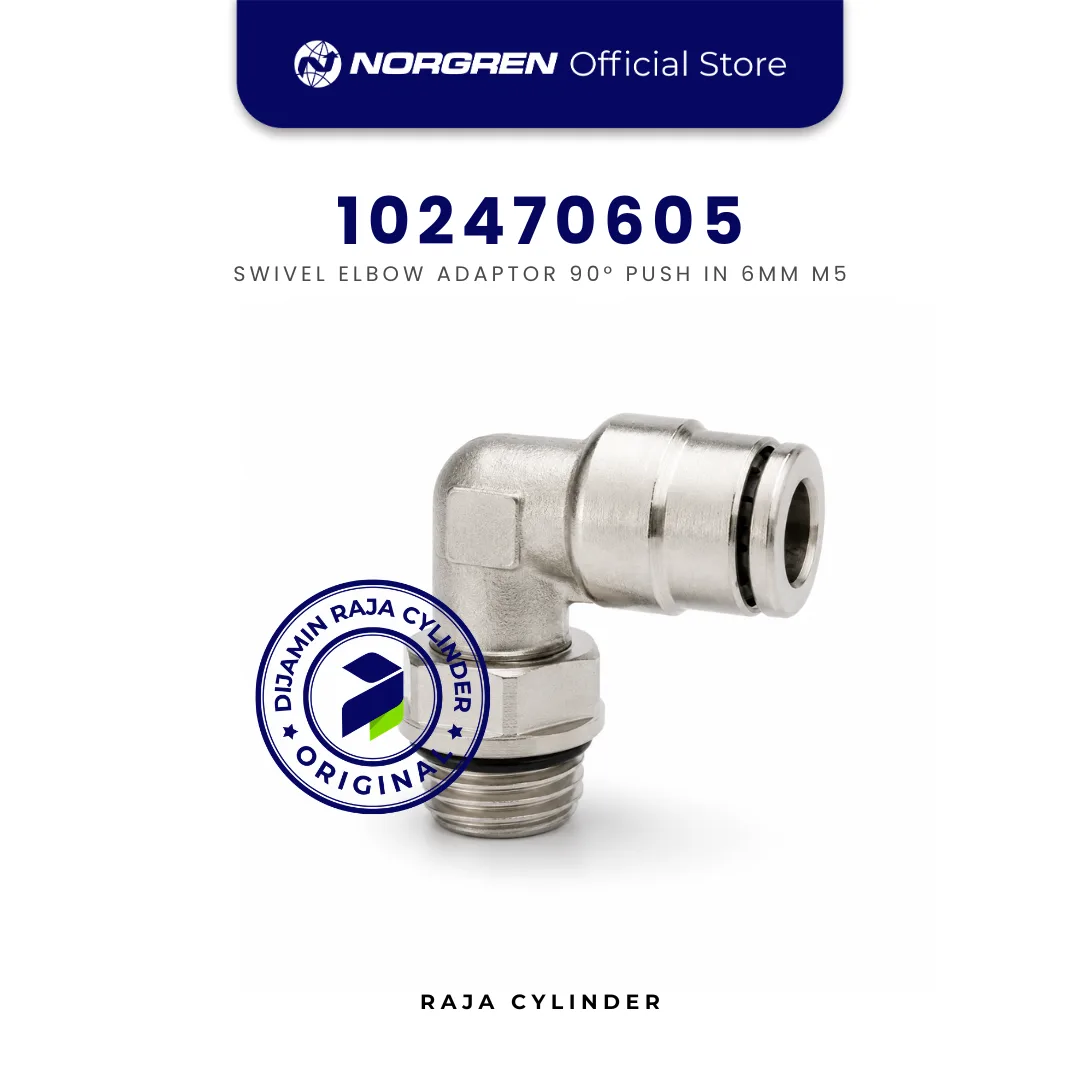 NORGREN 102470605 Pneufit 90° Swivel Elbow Adapter M5 x 6mm Push In Original