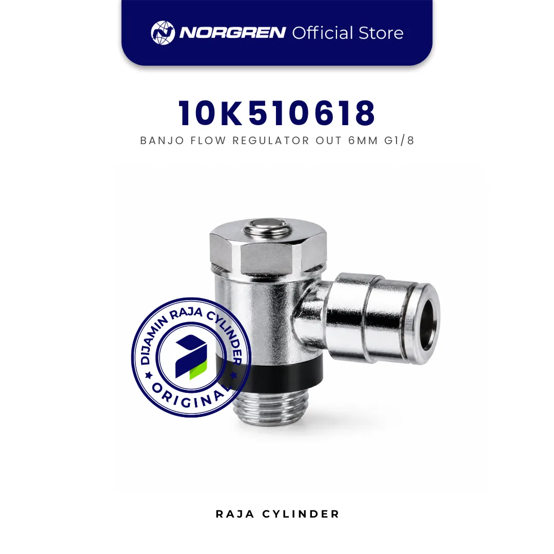 NORGREN 10K510618 Banjo Flow Control Valve G1/8 x 6mm Pneufit 10 Original IMI Norgren