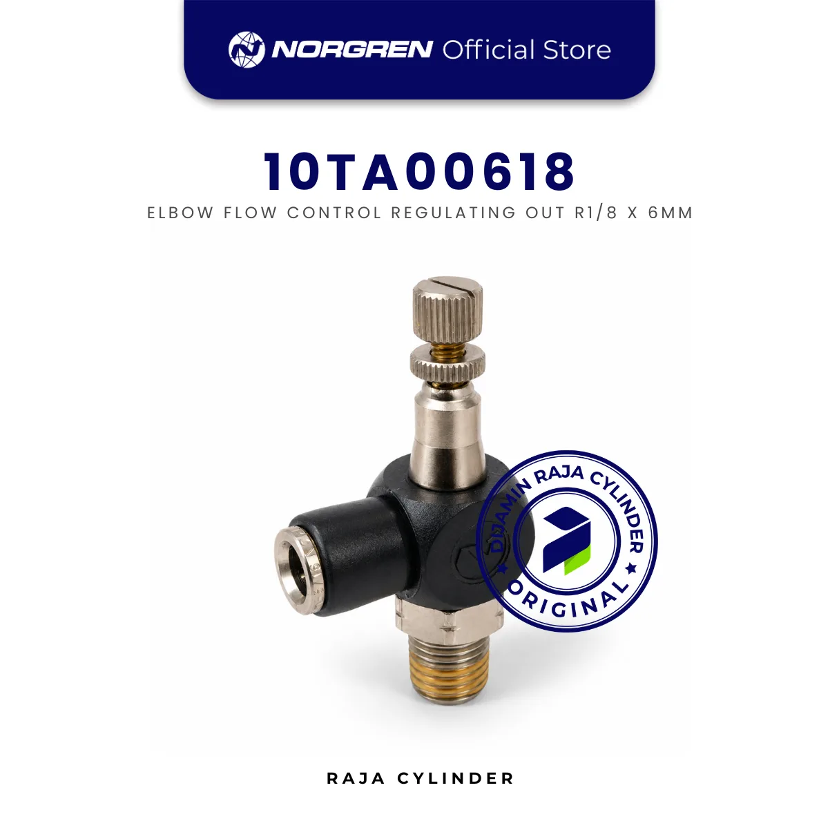 NORGREN 10TA00618 Elbow Banjo Flow Control Valve R1/8 x 6mm BSPT Original