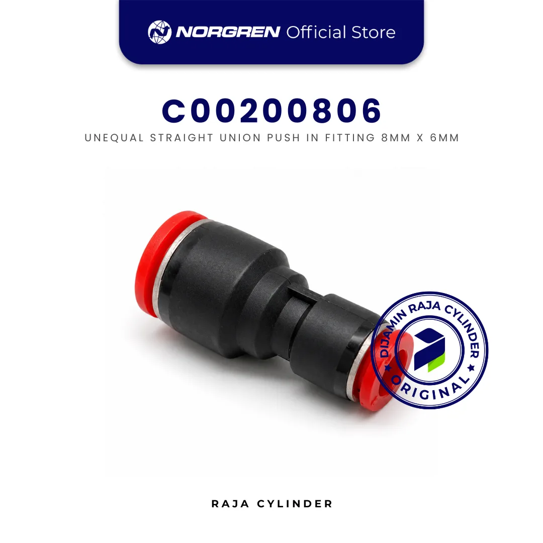 NORGREN C00200806 Pneufit C Straight Union Unequal 8mm x 6mm Push In Fitting Original IMI Norgren
