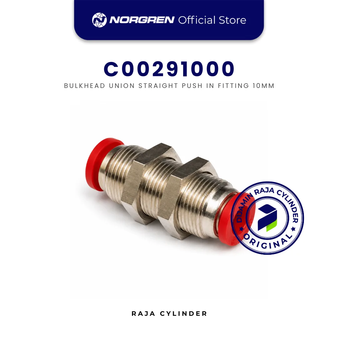 NORGREN C00291000 Pneufit C Bulkhead Union Straight 10mm Push In Fitting Original IMI Norgren