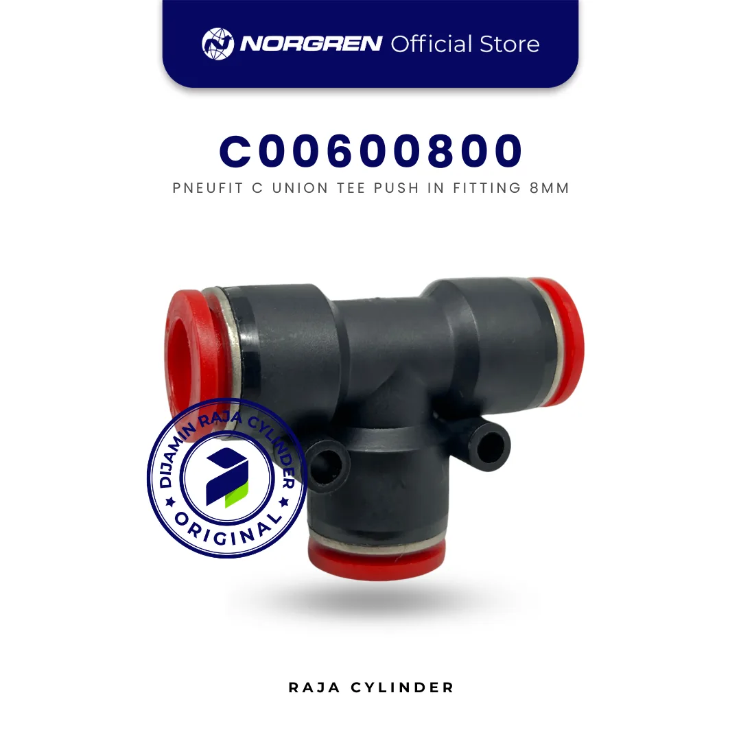 NORGREN C00600800 Pneufit C Union Tee 8mm Push In Fitting Tee Connector Original IMI Norgren