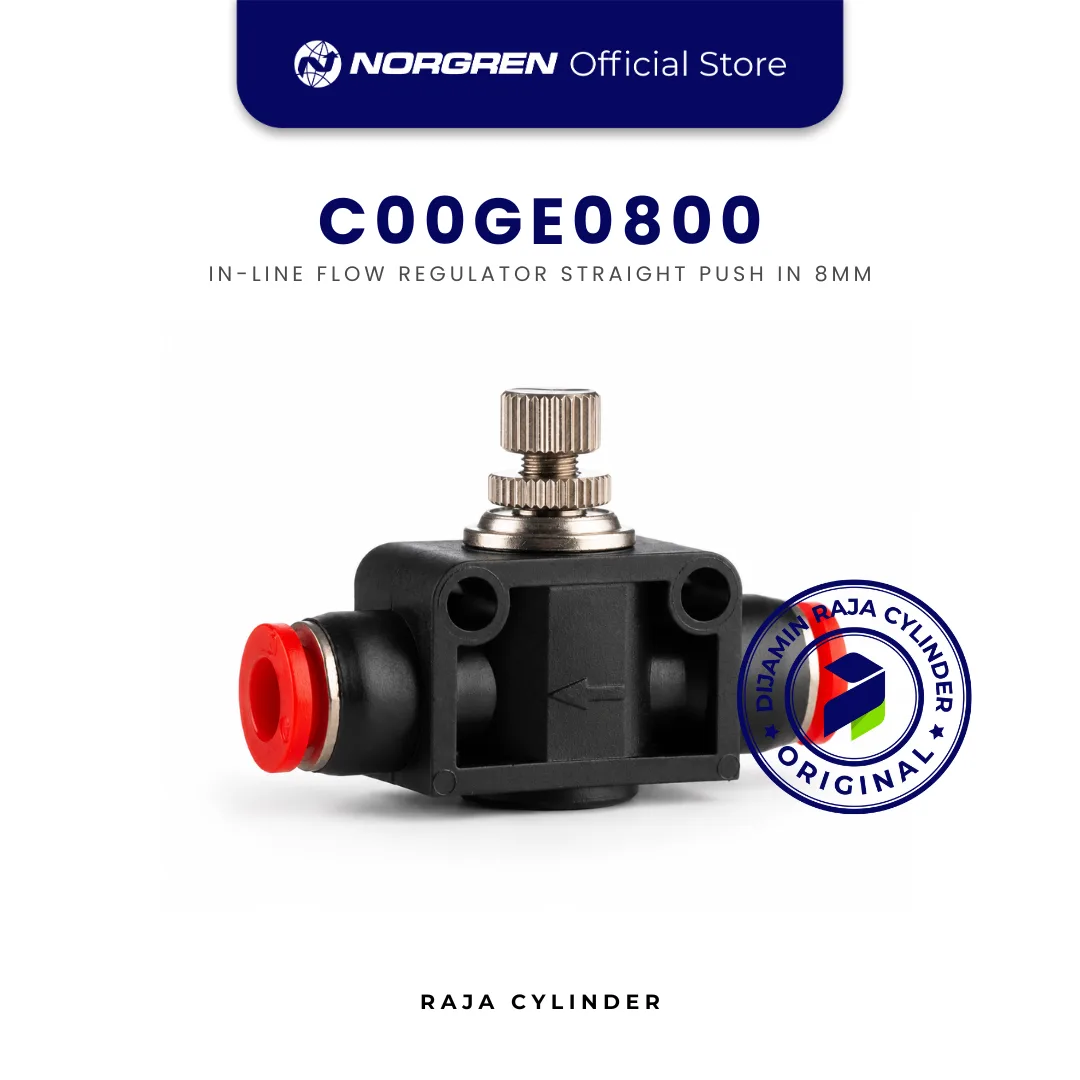 NORGREN C00GE0800 Pneufit C In-Line Flow Control 8mm Push In Speed Controller Original IMI Norgren