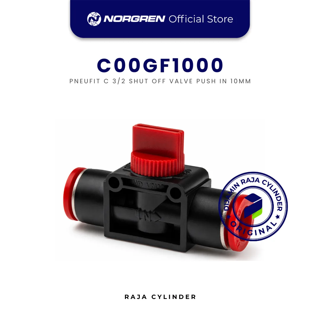 NORGREN C00GF1000 Pneufit C 3/2 Shut Off Valve Straight 10mm Push In Original IMI Norgren