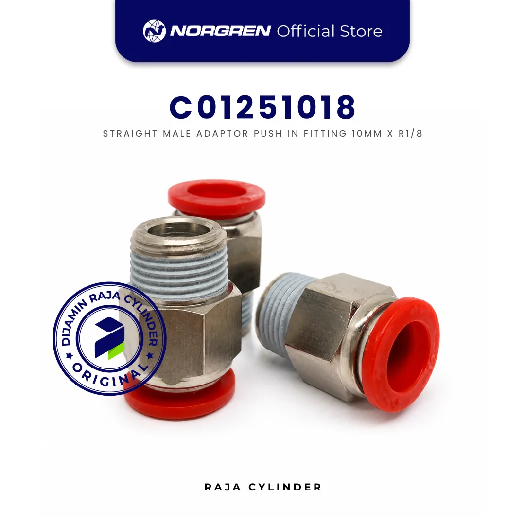 NORGREN C01251018 Pneufit C Straight Adaptor BSPT Male R1/8 Tube 10mm Push In Original IMI Norgren