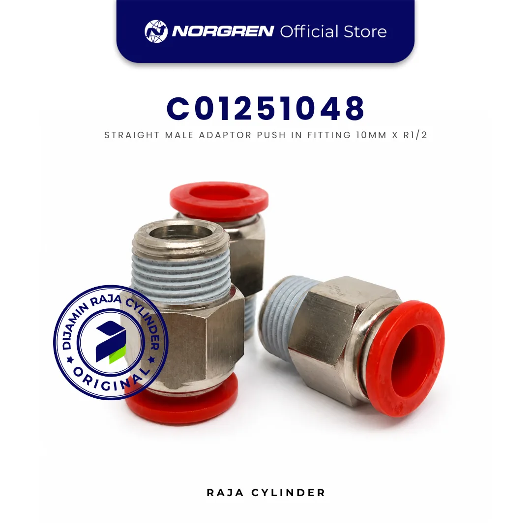 NORGREN C01251048 Pneufit C Straight Adaptor BSPT Male R1/2 Tube 10mm Push In Original IMI Norgren