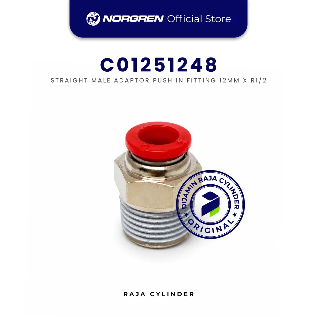 NORGREN C01251248 Pneufit C Straight Adaptor BSPT Male R1/2 Tube 12mm Push In Original IMI Norgren