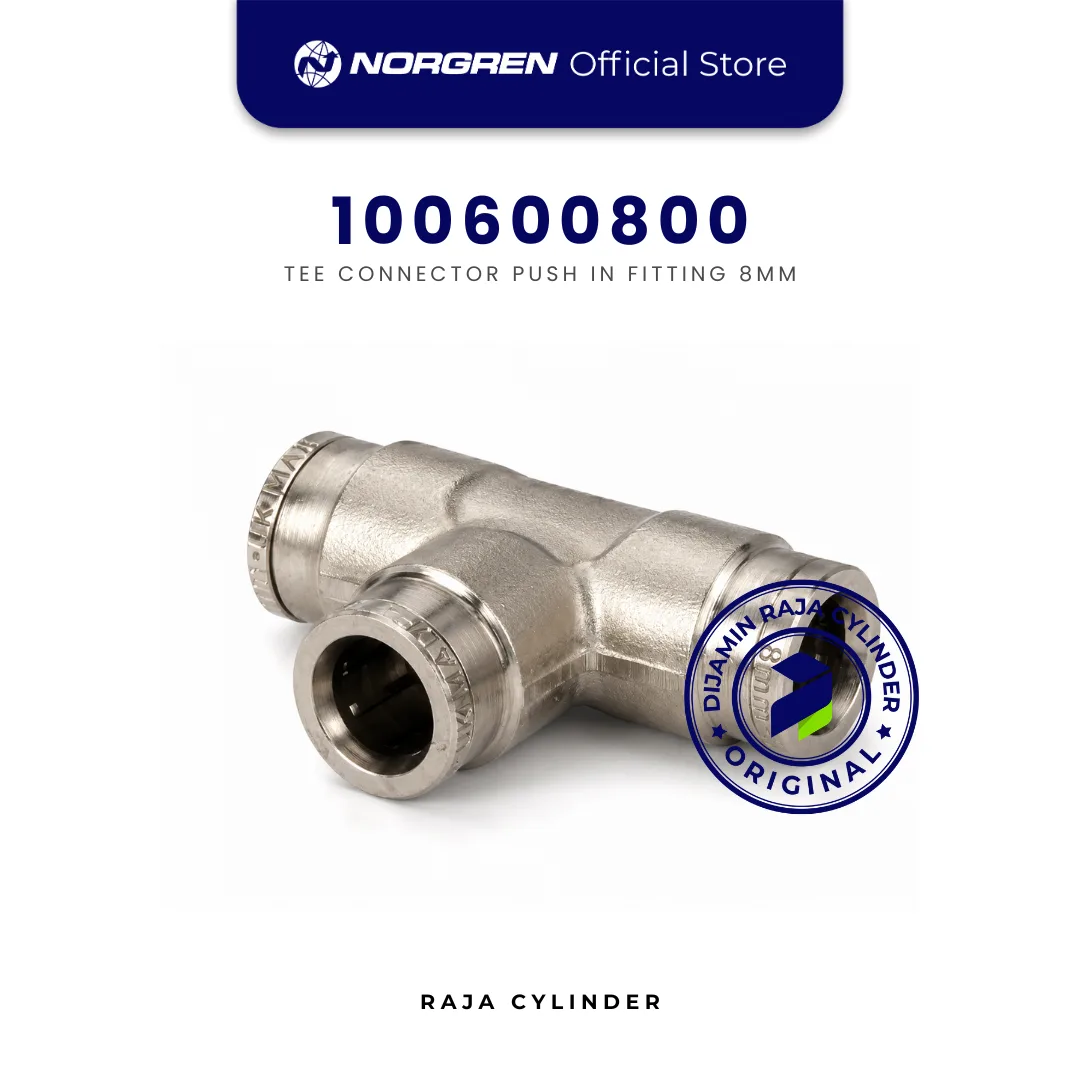 NORGREN 100600800 Pneufit Tee Connector Metal Push In 8mm Original