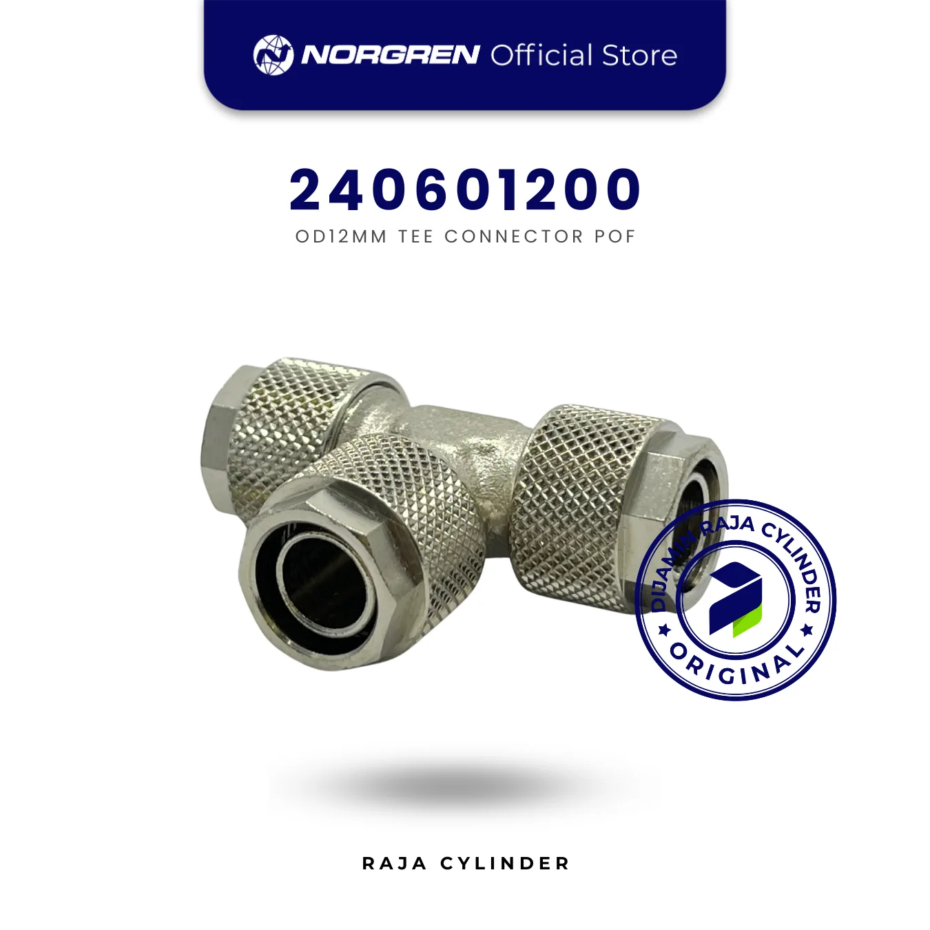 NORGREN 240601200 - 24 Series, Tee Connector 12mm / 10mm, Push-on Fitting Original