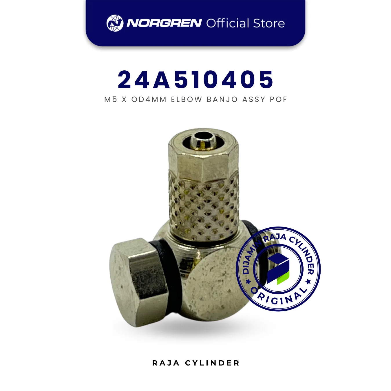 NORGREN 24A510405 - 24 series, Banjo Adaptor, Elbow, M5, 4/2.5mm, Push-in Tube Fitting Original