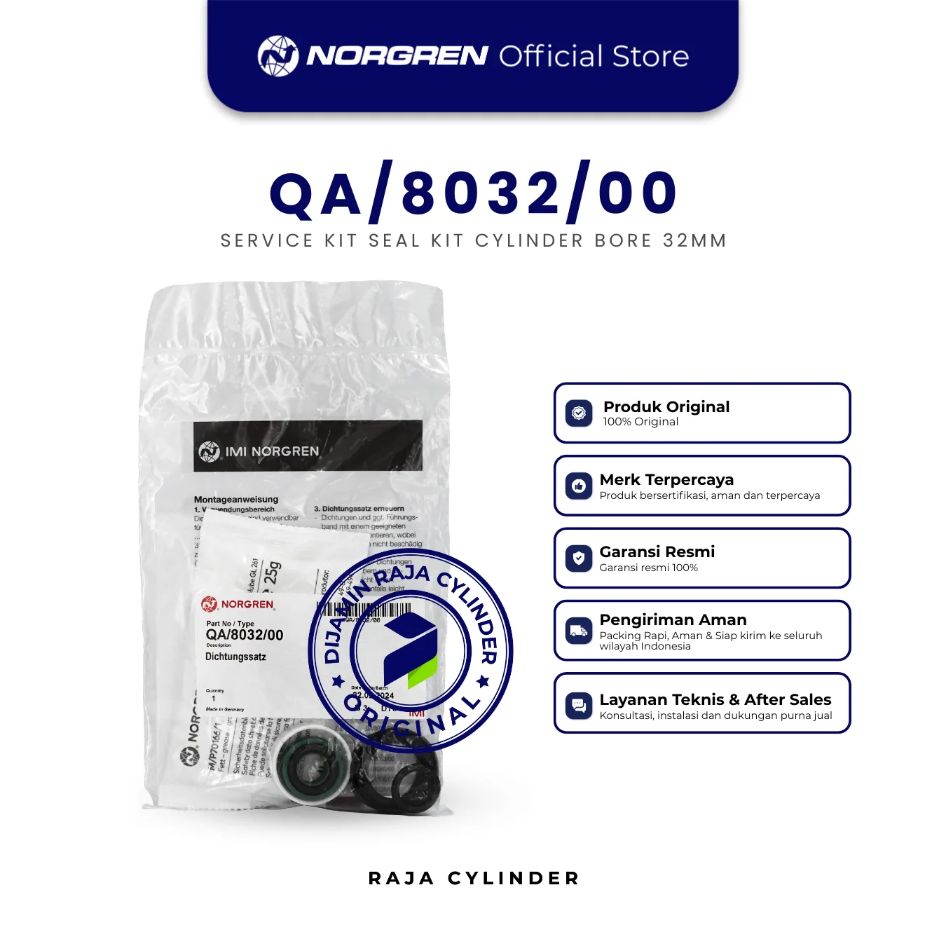 NORGREN QA/8032/00 Service Kit Cylinder Seal Kit 32mm Original IMI Norgren Spare Part