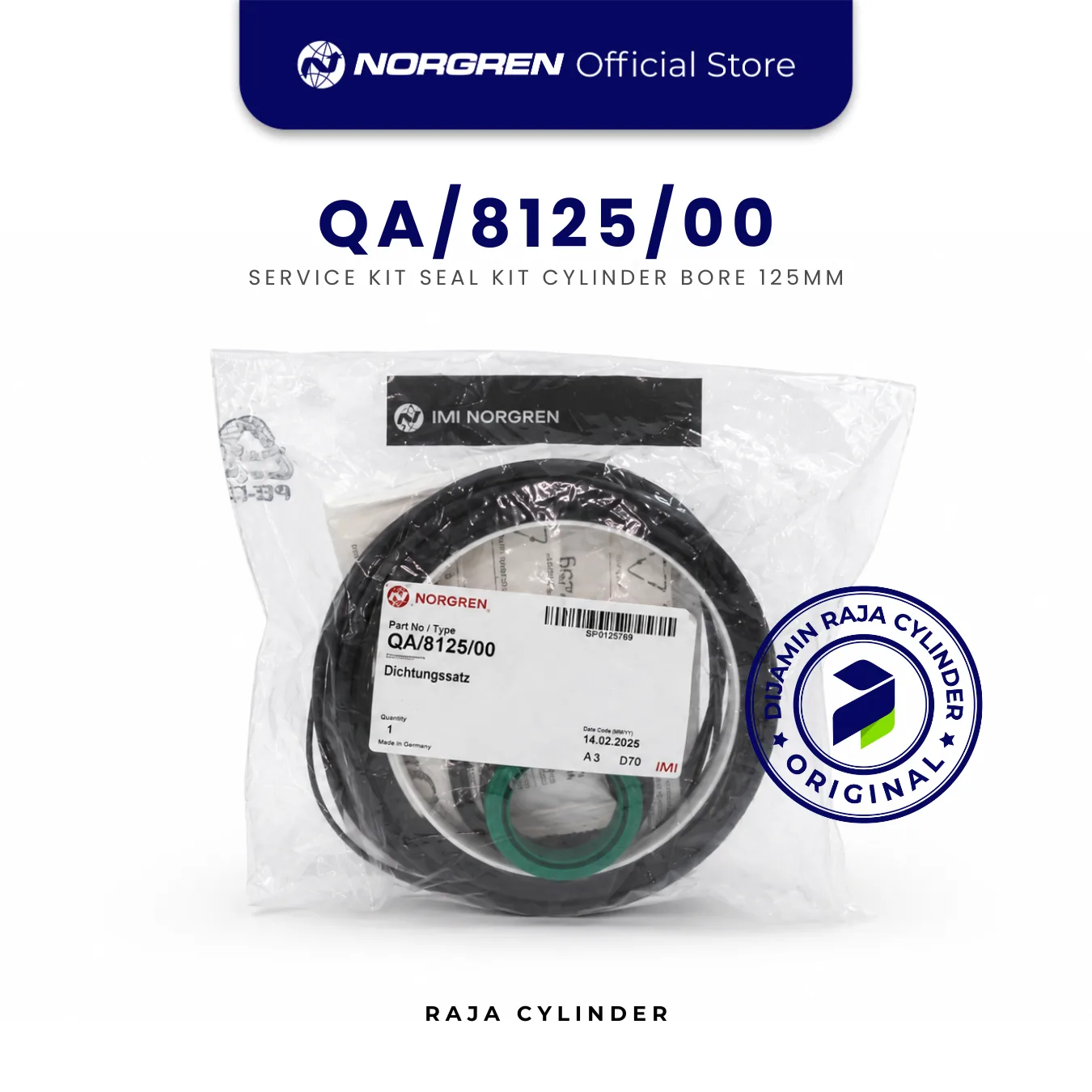 NORGREN QA/8125/00 Service Kit Cylinder Seal Kit 125mm Original IMI Norgren Spare Part
